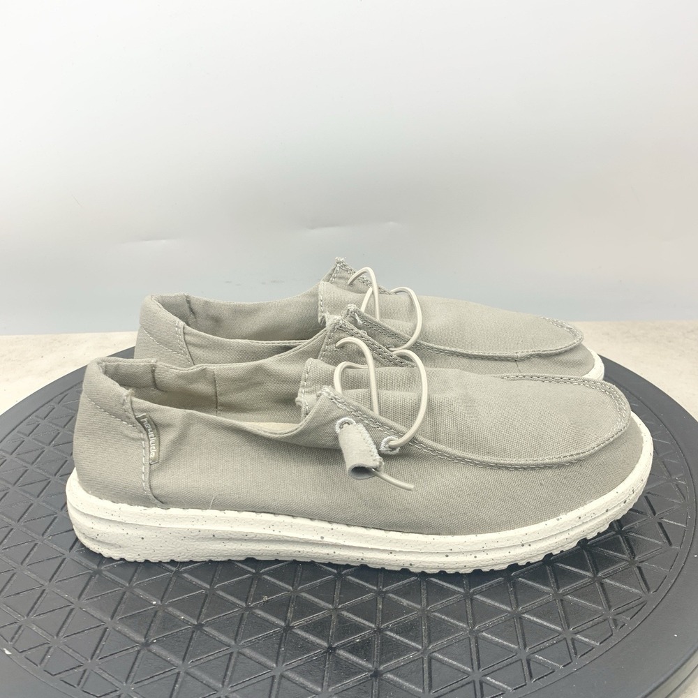 Hey Dude Wendy Shoes Women Size 7 Sneakers Gray Canvas Slip On‎ Low